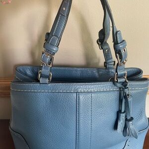Coach blue vintage Leather Shoulder Bag